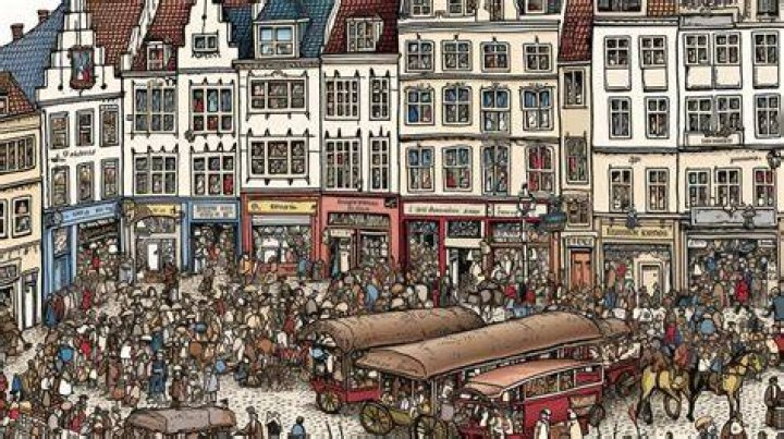 A busy town square full of people in Poland