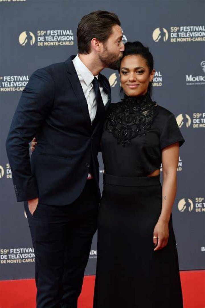 Actors Freema Agyeman and Ryan Eggold attend the party for the casts