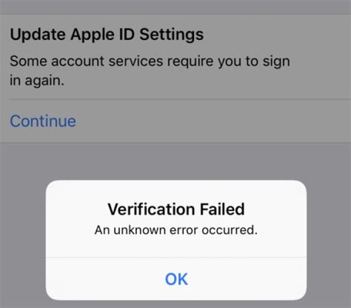 Apple ID error on iPhone