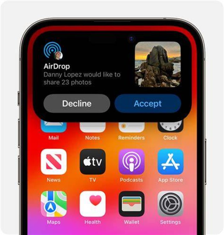 Apple iPhone AirDrop Recipient List