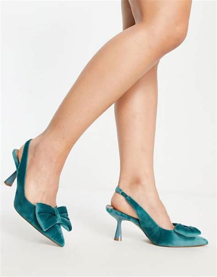 ASOS Design Scarlett Bow Detail Mid Heel Shoes comfortable wedding shoes