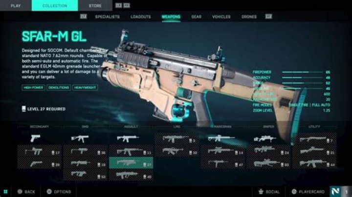Battlefield 2042 Weapons Menu