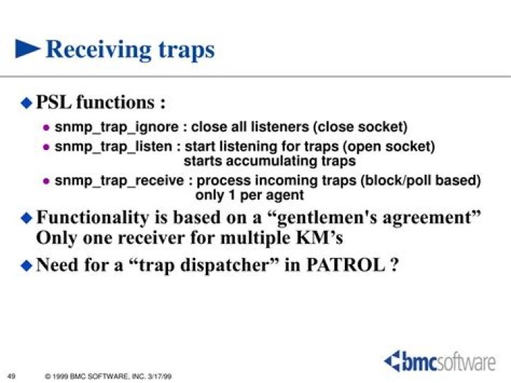 Debugging PSL functions for SNMP - Documentation for BMC PATROL Agent 10.7