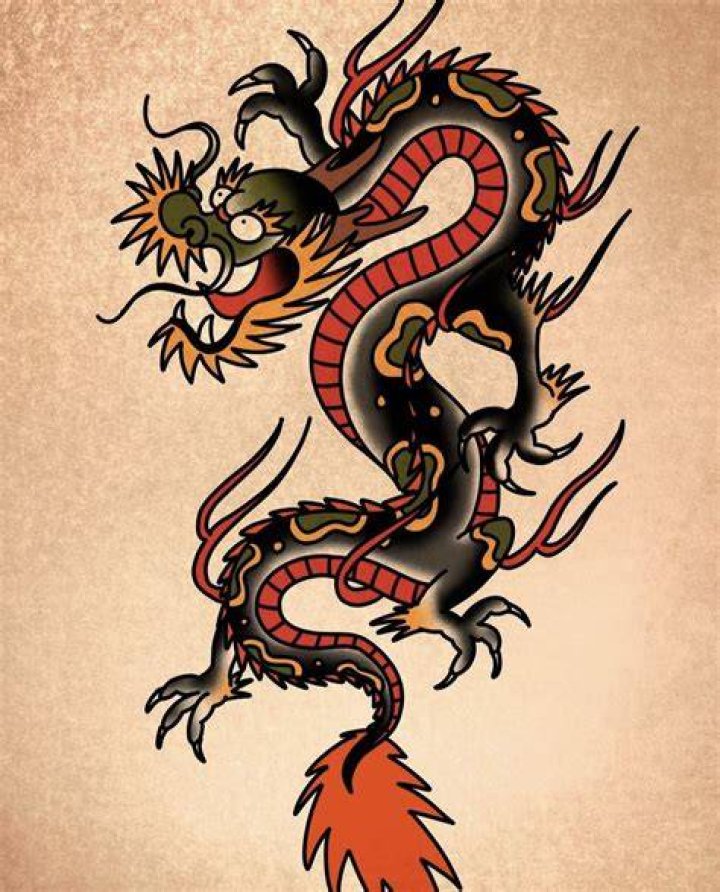Dragon Head Tattoo Old School, Dragon, Old School, Head PNG Transparent