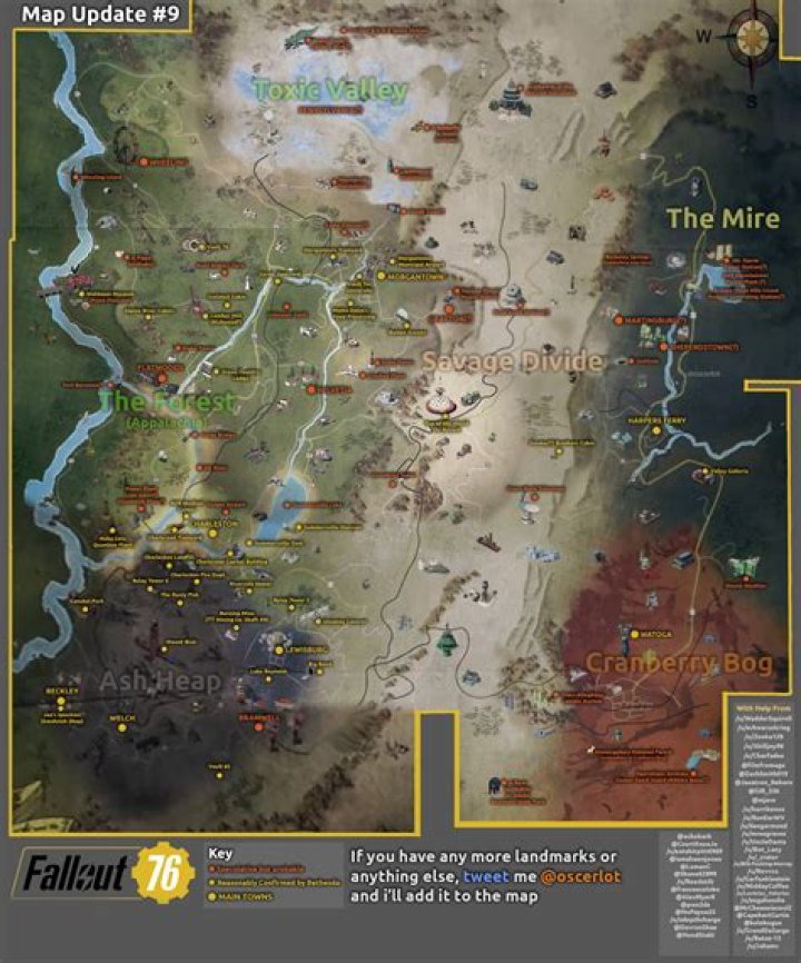 Fallout 76 map: all confirmed and possible locations