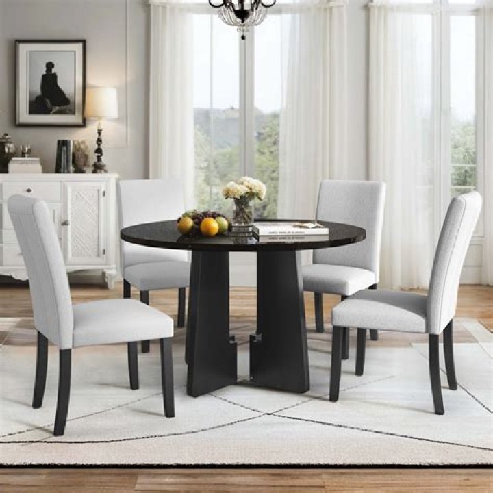French Modern 5 Piece Round Dining Room Set Zin Home