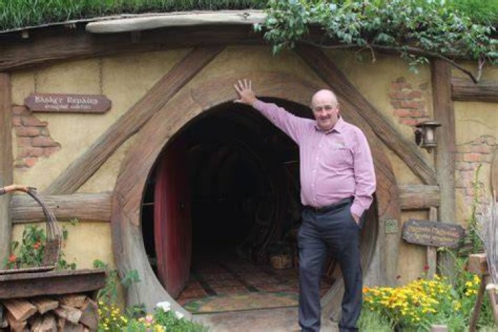 Hobbiton CEO Russell Alexander opens the door to one of the new Hobbit holes. Photo / Danielle Zollickhofer