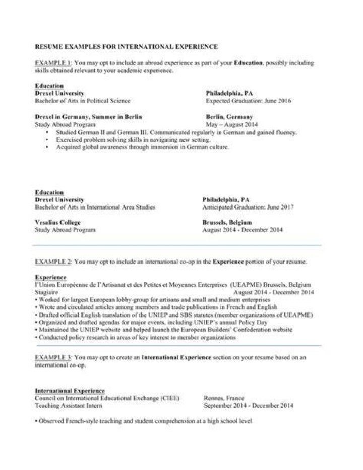 How to Include International Experience on Your Resume