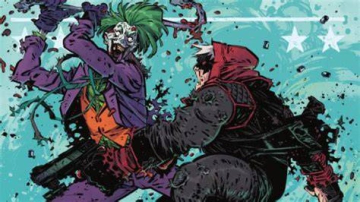 Joker beating Jason Todd with a crowbar