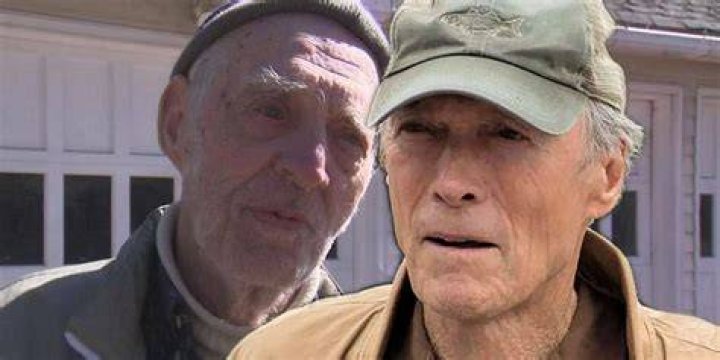 Leo Sharp looking sideways and Clint Eastwood in The Mule