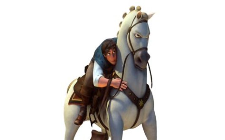 Maximus shaking Flynn's hand in Tangled