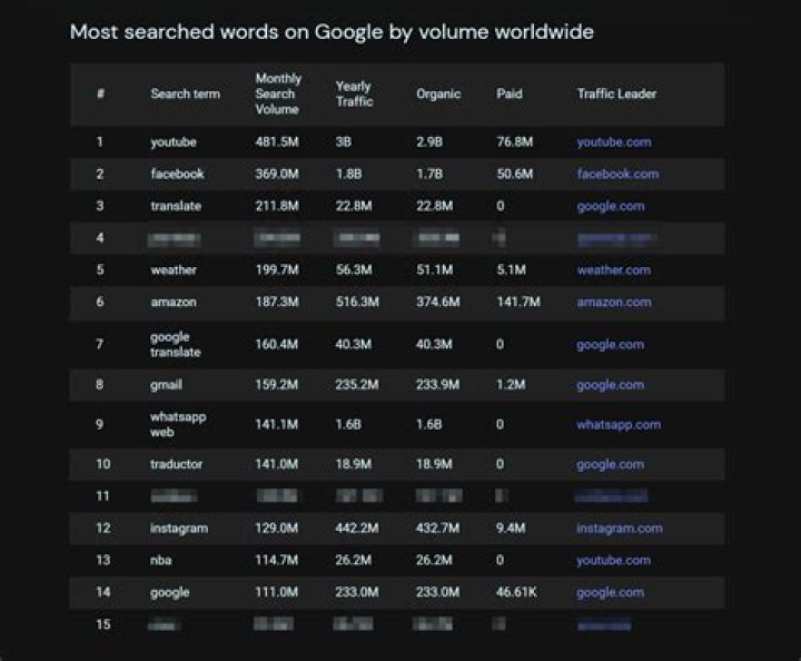 Most Popular Google Searches Top 100 (August 2024)
