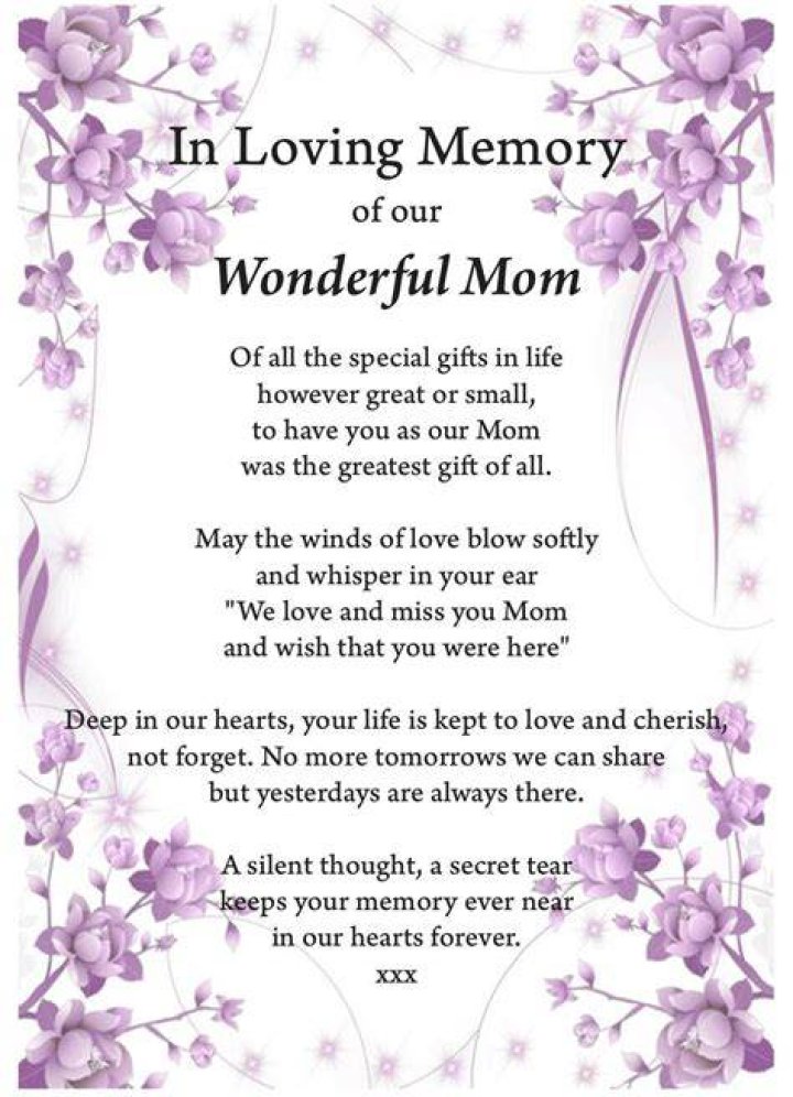 Mother remembrance Poems
