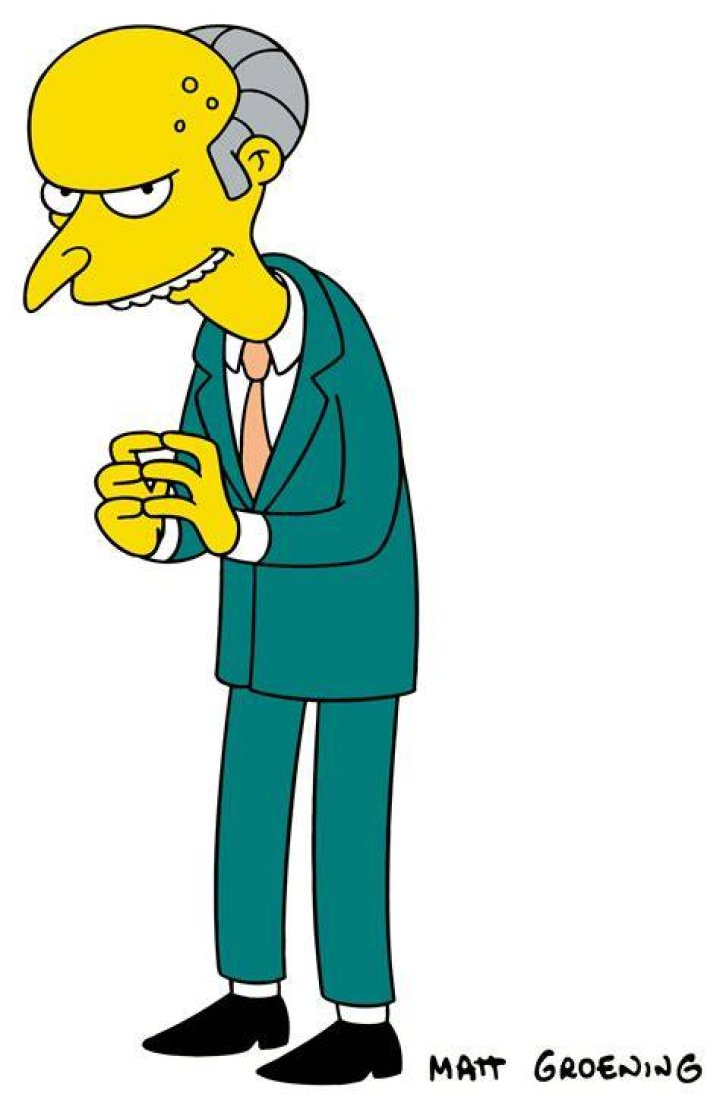 Mr. Burns giving the Simpsons a basket of money in "Grift of the Magi"