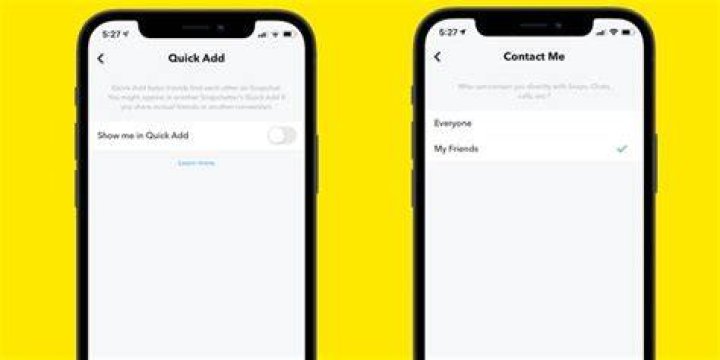 Quick Add and Contact Me settings in the Snapchat app