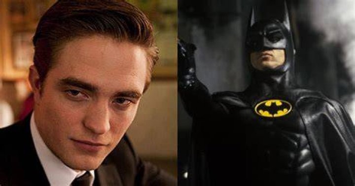 Robert Pattinson and Michael Keaton as Batman
