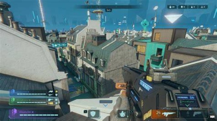 Rooftop shootout in Hyper Scape