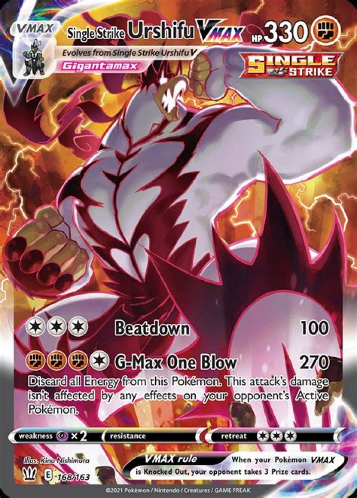 Single Strike Urshifu VMAX in the Pokemon trading Card Game