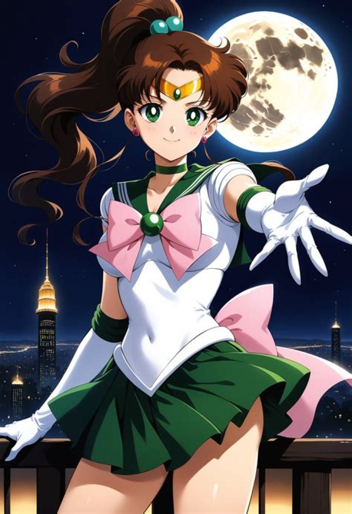 Split image showing Sailor Jupiter and Sailor Mars, Sialor Moon, and Sailor Mercury