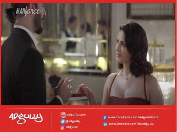 The ad featuring Sunny Leone with ManForce scribbled out. Photo / via Twitter