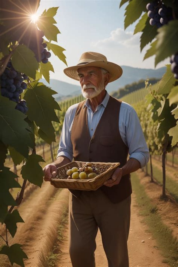 The player character harvests grapes in Stardew Valley