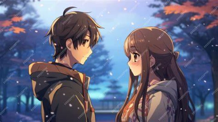 Two characters looking at each other in Happiness
