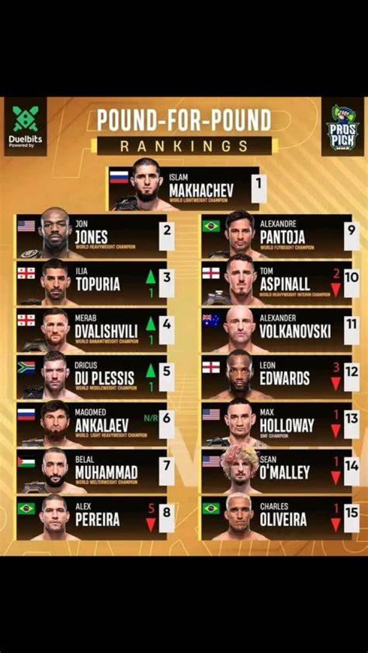 UFC pound-for-pound rankings: Who is the most dominant pound for pound fighter?