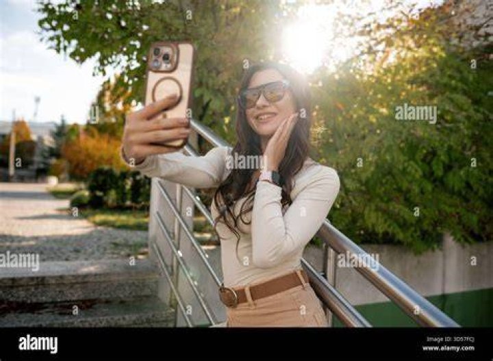 Women taking selfie