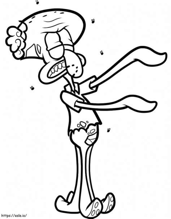 Zombie Squidward Tentacles Coloring Page Free Printable Coloring